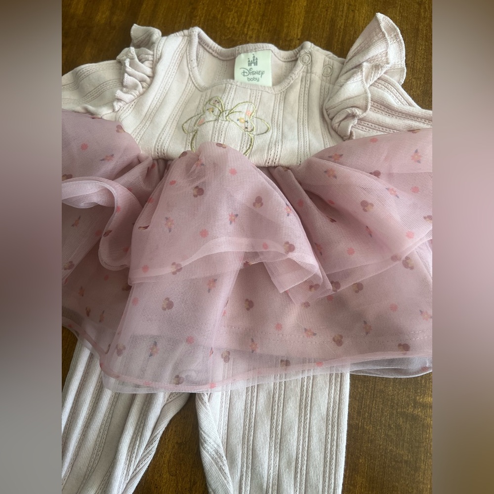 Pink Floral Minnie Mouse Outfit 3-6 months - Picture 2 of 6